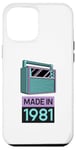 Coque pour iPhone 12 Pro Max Purple Turquoise Made in 1981 Vintage 80s Tape Deck