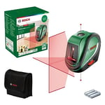 Bosch Laser lignes UniversalLevel 2 (croix laser avec point d'aplomb intégré pour un alignement précis et transfert d'application facile, dans boîte carton)