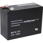 Batterie au plomb 12 V 10 Ah multipower PB-12-10-6,35 plomb (AGM) (l x h x p) 151 x 118.5 x 65 mm connecteur plat 6,35 m