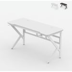 Bureau de jeu ergonomique en carbone avec porte gobelet 160x60cm Sportbot 160 Couleur: Blanc