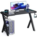 Bureau Gaming LED 100cm Bureau Gamer RGB pour Ordinateur PC Informatique - Noir