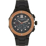 SWAN & EDGAR Black and Rose Gold Automatic Watch se10088284