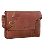 STILORD 'Enrico' Porte-Documents Sacoche pour Homme en Cuir pour PC Portable de 15,6 Pouces Sac Bandoulière Idéal Université Business, Couleur:Cognac Marron