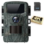 VOOPEAK Camera de Chasse 4K UHD 48MP, Caméra de Chasse Vision Nocturne avec Carte SD 32GB, Caméra Chasse Infrarouge Surveillance Exterieur Activée par Mouvement Grand Angle 120° IP66 Étanche