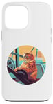 iPhone 13 Pro Max Cute Orange Fitness Cat on Gym Lifting Bench Case