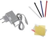 Chargeur secteur pour Nintendo 2DS + 4 stylet 2DS + protection écran 2 DS - Straße Game ®