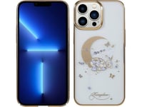 Kingxbar Iphone 13 Pro Fodral Med Swarovski-Kristaller Kingxbar Moon Series Flower Gold