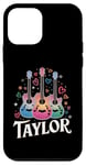 iPhone 12 mini Girl Retro Taylor First Name Personalized Groovy 80's Pink Case