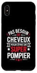 Coque pour iPhone XS Max Super Pompier Humour Cadeau Pompier Homme Chauve Pompier