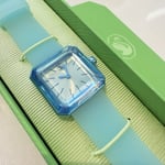 Swarovski Watch Lucent Blue Silicone Strap Crystal Face 5624385 RRP £230