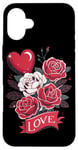 Coque pour iPhone 16 Plus Love Heart And Roses Présentoir floral romantique