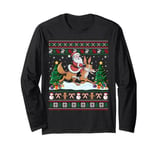 Santa Riding Coyote Boys Girls Kids Ugly Christmas Long Sleeve T-Shirt