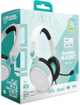 C6-100 Casque de jeu BURST Edition - Blanc sarcelle, compatible avec les consoles de la génération actuelle, avec micro flexible, prise jack 3,5 mm, câble de 1,5 m, léger, confortable et