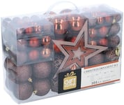 Giftsome 101 Boules de Noël Bronze - Décoration Noël Plastique - Noël Decoration - Incassable - pour Intérieur et Extérieur - Ø3/4/6 cm - Mat, Brillant, Scintillant et Ouvert