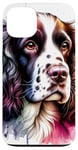 iPhone 13 English Springer Spaniel Dog Watercolor Artwork Case