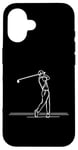 Coque pour iPhone 16 Golf Club One Line Art Dessin Golf