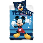 My sweety pop - Parure de lit - 2 Pieces - Enfant - Housse de Couette - 140 x 200 - Taie d'oreiller – 65 x 65 cm - 100% Coton - Mickey Mouse - Bleu