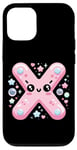 Coque pour iPhone 15 Pro Lettre initiale du nom de l'alphabet X dans le style artistique kawaii