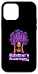 Coque pour iPhone 12 mini Alzheimer's Awareness Purple Papillons Hair Back Femmes