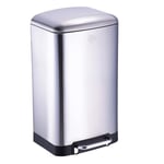 Dirt Devil Pedal Bin 30 L - Kitchen Waste Bin with Soft Close - Stainless Steel Waste Bin - Removable Inner Bucket - Kitchen Waste Bin - 34.5 x 32.5 x 61.5 cm - Silver