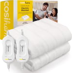 Double Electric Blanket - Premium Heated Fitted Mattress Underblanket, Cover, Be