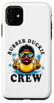 Coque pour iPhone 11 Canard en caoutchouc jaune rétro cool dans 70s 80s Funny Duck Cruise