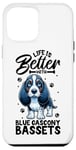 Coque pour iPhone 15 Pro Max Meilleure vie avec Basset bleu de Gascogne