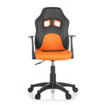 Chaise de bureau / Siège pivotant enfant TEEN GAME AL noir/orange hjh OFFICE