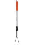 BLACK+DECKER Râteau Jardin avec Manche Telescopique - Haute Réglable de 77 à 112 CM - Outillage de Jardin - Acier au Carbone/Aluminium - Noir