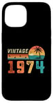 Coque pour iPhone 15 Cadeau d'anniversaire 51 ans pour homme femme Palm rétro vintage 1974