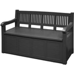 Banc coffre de jardin en plastique - OSE - Gris - 129x60x87 cm - 249 L