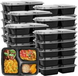 FUNSUEI 50 PCS Plastic Meal Prep Containers, Black Food Containers...