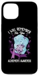 iPhone 13 I Will Remember You Alzheimer's Awareness Purple Elephant Case