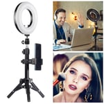 Phone Holder 9 Inch Selfie Dimmable LED Ring Light with Mirror | UK Seller