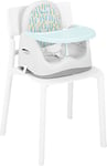 Badabulle Rehausseur de Chaise Enfant Trendy Meal, Universel, Adapté à Toutes les Chaises, Forme Ergonomique, Tablette Réglable & Amovible, Pliage Compact & Rangement Facile, Evolutif