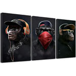 Wise Monkeys Canvas Wall Art Print Canvas Prints För Vardagsrum Modern Heminredning 30x50cm 3 Delar Canvas Endast