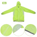 DAUERHAFT Imperméable Vert Fluorescent Séchage Rapide Imperméable de vélo 50D Imperméable réfléchissant Unisexe en Tissu maillé Respirant, pour la Conduite sous la Pluie, avec Capuche(XL)