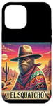 Coque pour iPhone 12 Pro Max El Squatcho Bigfoot Cowboy Sunset Funny Western Sasquatch