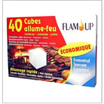 Cubes allume-feu pour cheminée, barbecue et poêles - FLAM UP - Boîte de 40 - Allumage rapide et économique